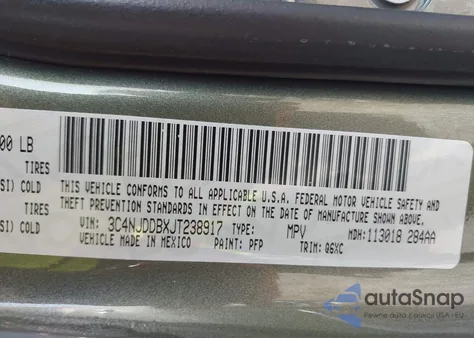 2018 Jeep Compass Trailhawk 4X4 из США, поврежденный, VIN 3C4NJDDBXJT238917